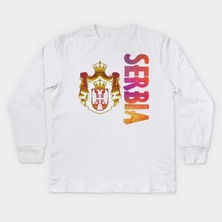 Serbia Coat of Arms Design Kids Long Sleeve T-Shirt